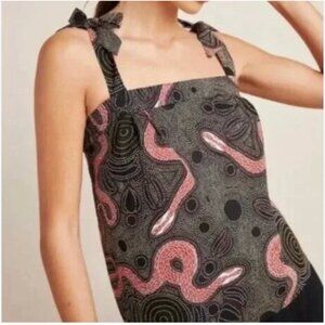 ⭐Corey Lynn Calter Ibiza Snake Chic Glam Hipster Hippie Boho Tie Vaca Hip Blouse